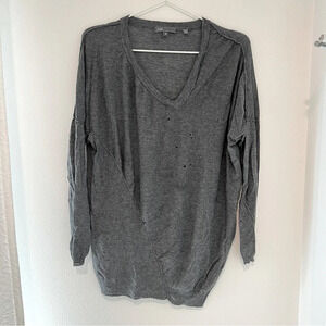Vince Asymmetrical Distressed Long Sleeve Too
